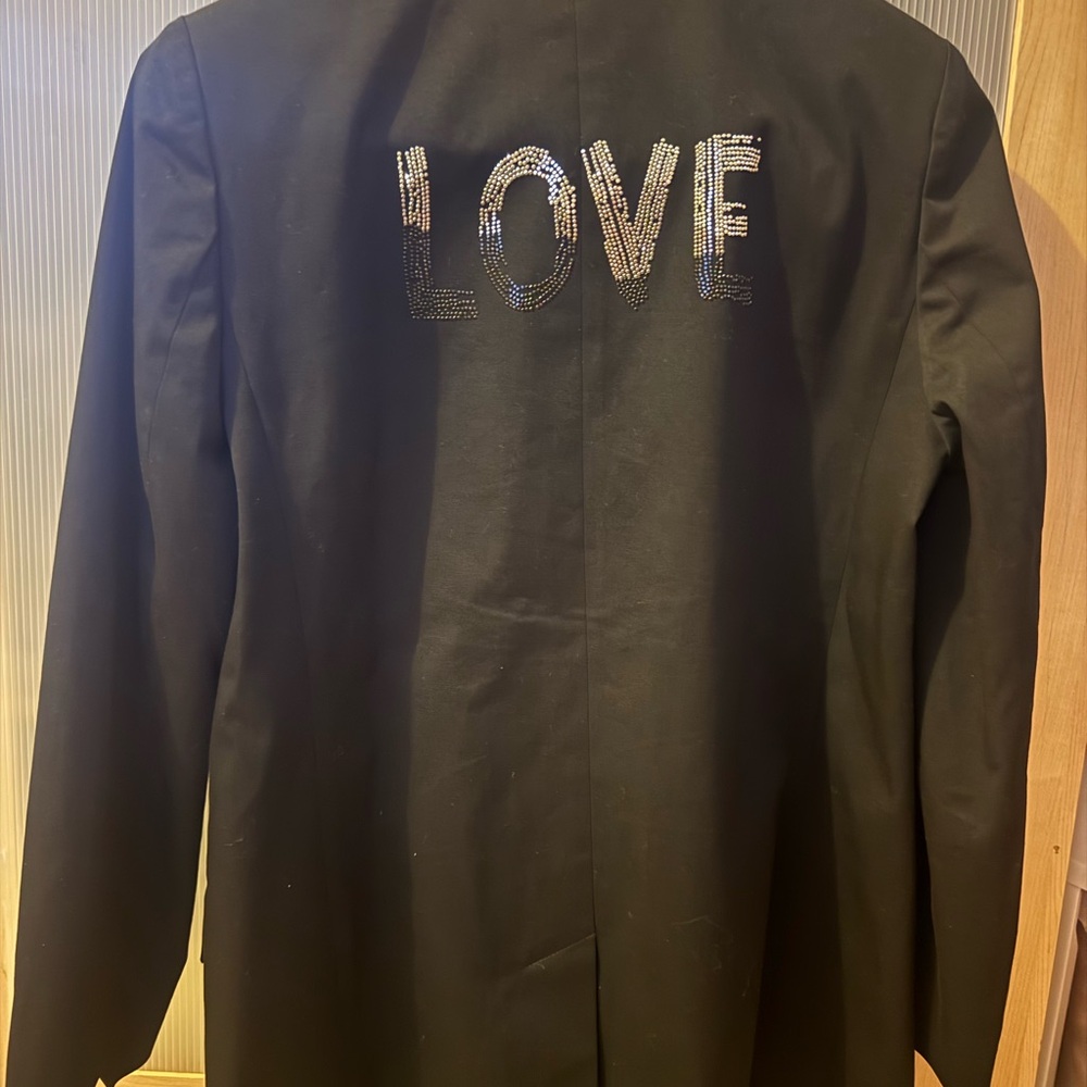 Zadig & Voltaire Black Blazer with Black LOVE Embroidery - Picture 8 of 15
